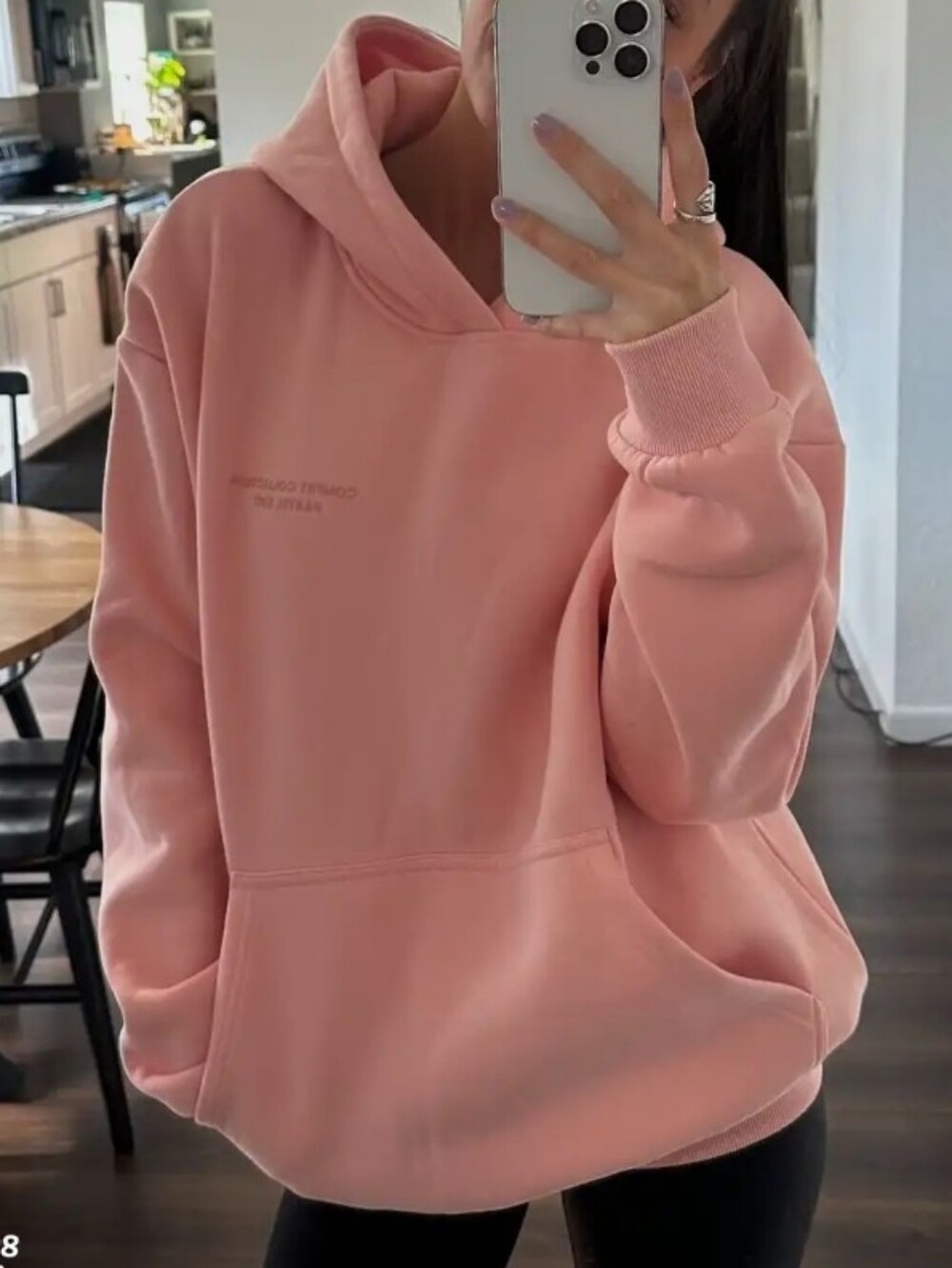 Comfort Collection Pastel Coral Oversized Hoodie Fall Fashion Campfire Wear Med. - Picture 7 of 8